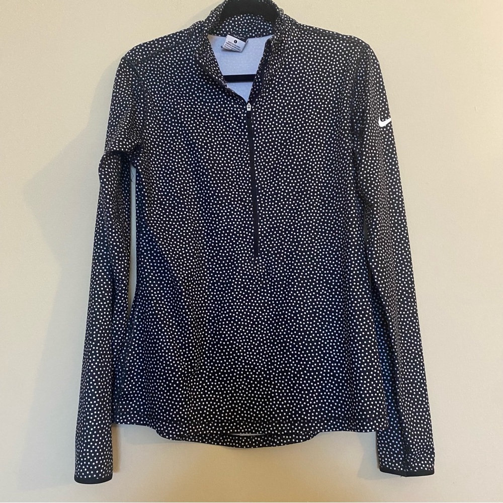 Nike Polka Dot Half Zip Athletic Top L